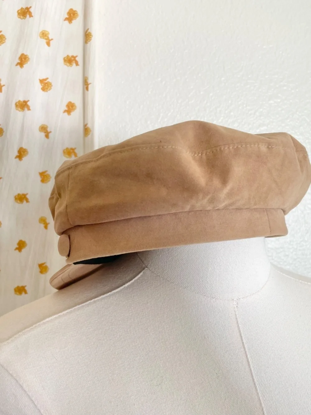 Vintage Beige Union Made Newsboy Cabbie Hat